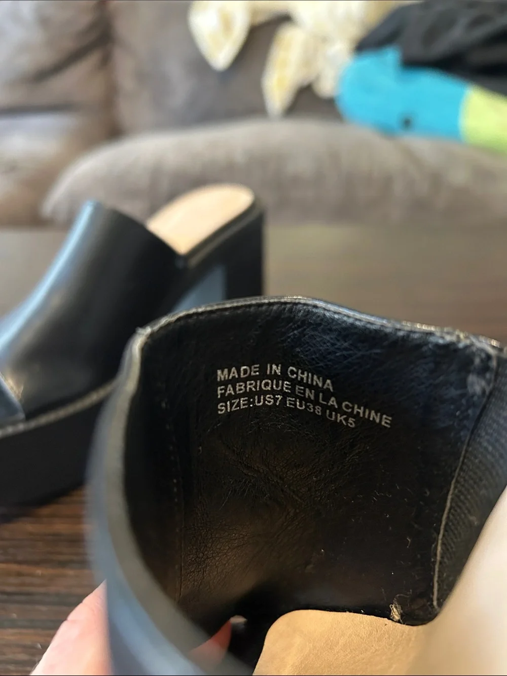 Urban Outfitters Black Platform Mule Heels